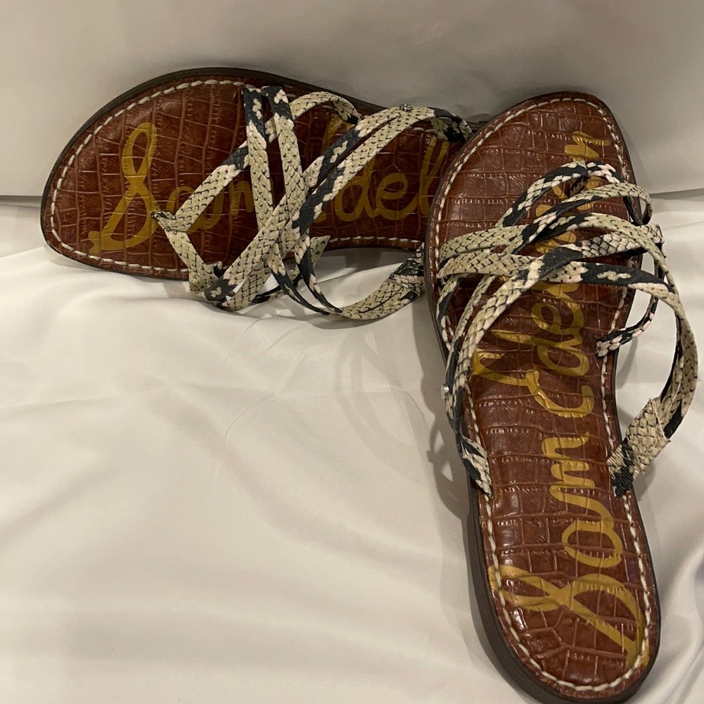 Sam Edelman snakeskin flats, sandals, size 9.5